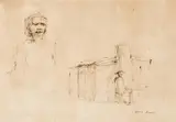 Russell Drysdale, Man and Woman, pencil and ink on paper