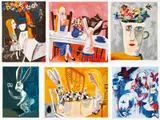 Blackman's Alice by Charles Blackman, suite of six colour screenprints with title page and frontispiece in handmade case, sold Feb 2017