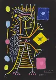 Jacqueline (La Dame aux Dés) 1960 by Pablo Picasso, 1960, colour lithograph on black paper, sold Feb 2017