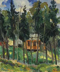 Lina Bryans, The House in the Trees, oil on canvas on board