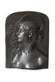 Bertram Mackennal, Head of a Saint 1892, 1892, bronze relief