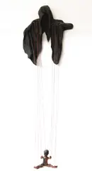 Lin Onus, East Timor 1993, 1993, found object, fibreglass, plastic and string