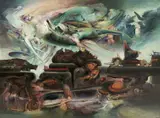 James Gleeson, The Wall 1986, 1986, oil on canvas