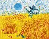 John Perceval, Sickle Farmer with Blue Moon 1990