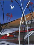 South Coast Landscape and Cockatoos by Arthur Boyd, oil on board, sold Mar 2016