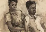 Donald Friend, Tamil Boys 1958, 1958, ink, wash and pastel on paper