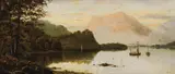 Haughton Forrest, A Wooded Lake Landscape (also known as Lake Scene with Fishing Boats) c1880