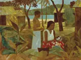 Islanders by Ray Crooke, oil on canvas on board, sold Mar 2016