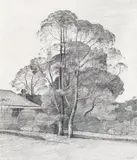 Lloyd Rees, Untitled, pencil on paper