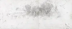 John Wolseley, Study for Camel Gate, Border Track, SA/Vic 2006, 2006, carbonised wood and graphite on paper