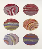 Earth's Creation 1995 by Emily Kame Kngwarreye, 1995, synthetic polymer paint on linen (6), offered Mar 2016
