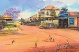 D'Arcy Doyle, Street Games, oil on canvas on composition board