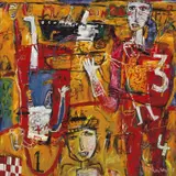 Peter Stephenson, Gunlines 4 2003, 2003, oil on canvas