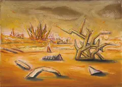 Peter Booth, Untitled (Landscape) 1984, 1984, pastel on paper