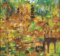 Anton Huang, Untitled (Balinese Scene) 1970, 1970, oil on canvas