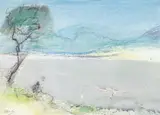 Lloyd Rees, Sketch of the Waterworks, Hobart (Tasmanian Suite) 1986, 1986, pastel on paper