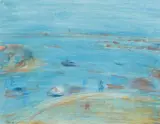 Lloyd Rees, Sydney Harbour from Desiderius Orban's Studio 1985, 1985, mixed media on paper