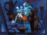 Midnight Orchid by Charles Blackman, oil on paper on board, sold Dec 2015