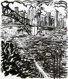 Wind from the East by Brett Whiteley, ink on paper, sold Dec 2015