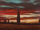 Jason Benjamin, She's Always Watching (Il Cucco, Sicily) 2006, 2006, oil on linen