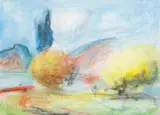 Lloyd Rees, Summer Afternoon, New Norfolk (Tasmanian Suite) 1986, 1986, pastel on paper