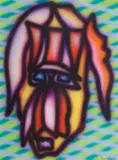 Howard Arkley, Untitled (Head) 1988, 1988, synthetic polymer paint on paper