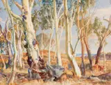 Hans Heysen, Untitled (Landscape with Cows) 1950