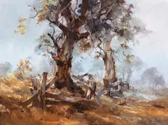 Misty Morning c1970 by D'Arcy Doyle, c1970, oil on board, sold Dec 2015