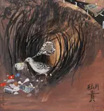 Brett Whiteley, The Great Bower Bird 1971, 1971, gouache, ink, wash and collage on paper