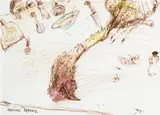 John Olsen, Italian Kitchen 1999, 1999, ink and pastel on paper