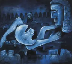 Judges c1990 by David Boyd, c1990, oil on canvas on board, sold Sep 2015