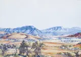 MacDonnell Ranges by Albert Namatjira, watercolour on paper, sold Sep 2015