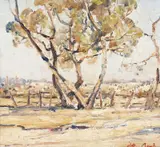 Arthur Boyd, Trees and Rosebud Landscape c1937