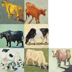 Lucy Culliton, Cows and Bulls 2000, 2000, oil on board (7)