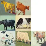 Lucy Culliton, Cows and Bulls 2000, 2000, oil on board (7)