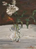 John Olsen, Vase of Flowers, oil on board