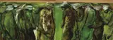 Jacqueline Hick, The Wedding 1966, 1966, oil and gold leaf on board (diptych)