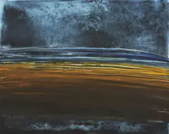 Stanislav Rapotec, Blue Landscape, oil on board