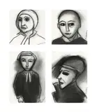 Robert Dickerson, Four Sketches, charcoal on paper (4)