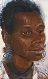 Woman from Angoram Sepik River 1968 by Margaret Olley, 1968, oil on board, sold Sep 2015