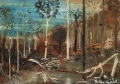 Matthew Perceval, Long Gully Burnt Out 1962, 1962, oil on board
