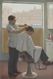 Fermin Rocker, Barber Shop, oil on canvas