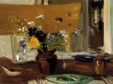 Michel Gérard Gilbert, Le Petit Dejeuner 1949, 1949, oil on composition board