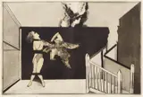 Personage with Staircase 1973 by George Baldessin, 1973, etching and aquatint, sold Sep 2015