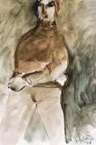 Ralph Hotere, Untitled (Standing Nude) 1978, 1978, ink and wash on paper