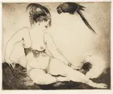 Lesbia 1921 by Norman Lindsay, 1921, soft ground etching and stipple, sold Sep 2015