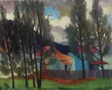 Alison Rehfisch, Fishing Cottages on the Hawkesbury c1967