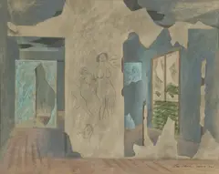Eric Anchor Thake, Looted House, Darwin 1945, 1945, watercolour and pencil on paper