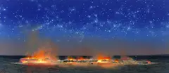 Tim Storrier, Starlight and Sparks, oil on canvas