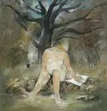 Figure by a Creek 1972 by Arthur Boyd, 1972, oil on canvas, sold Jun 2015